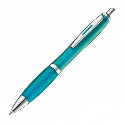Transparent ball pen with rubber grip