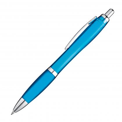 Transparent ball pen with rubber grip Transparent ball pen with rubber grip