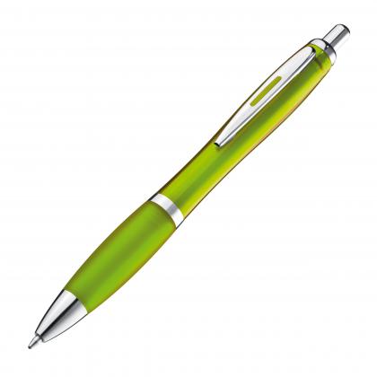 Transparent ball pen with rubber grip