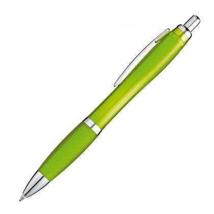 Transparent ball pen with rubber grip