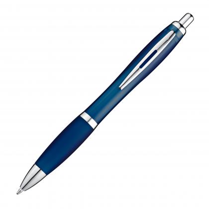 Transparent ball pen with rubber grip
