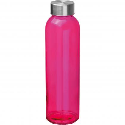 Transparent drinking bottle with grey lid
