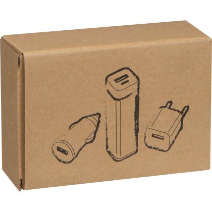 Travel set - Powerbank. EU Plug. USB Charger