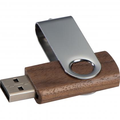 Twist USB Stick with dark wood cover 8GB