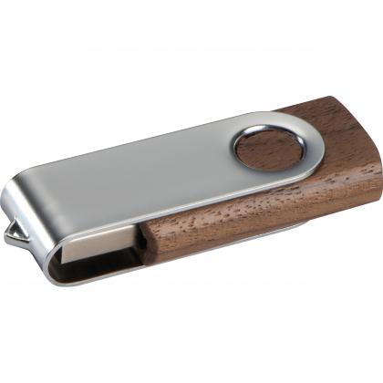 Twist USB Stick with dark wood cover 8GB