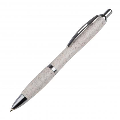 Wheat straw ballpen with silver applications