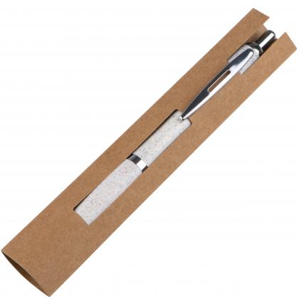 Wheat straw ballpen with silver applications