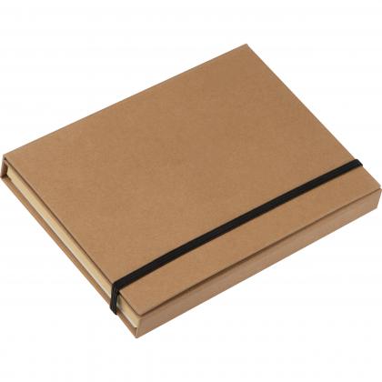 Writing case with cardboard cover. ruler. writing pad and adhesive markers