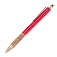 Ball pen with cork grip zone