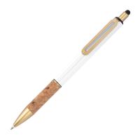 Ball pen with cork grip zone