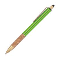 Ball pen with cork grip zone