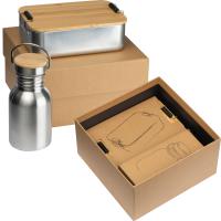 Gift set with drinking bottle and lunch box
