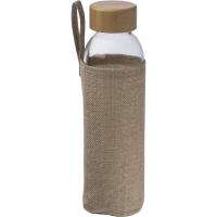 Glass bottle with bamboo lid and Jute cover