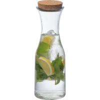 Glass carafe with cork lid