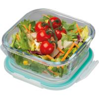 Glass container with lid, suitable for microwave and freezer