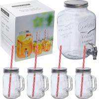 Glass dispenser with 4 jugs