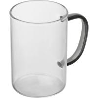 glass mug with coloured handle