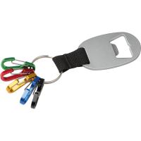 Keychain with bottle opener and 5 mini snap hooks