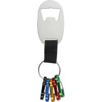 Keychain with bottle opener and 5 mini snap hooks