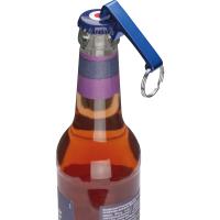 Metal keyring with bottle and can opener