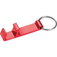 Metal keyring with bottle and can opener