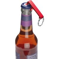 Metal keyring with bottle and can opener