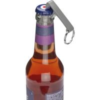 Metal keyring with bottle and can opener