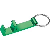 Metal keyring with bottle and can opener