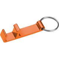 Metal keyring with bottle and can opener