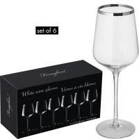 Set of 6 white wine glasses