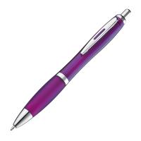 Transparent ball pen with rubber grip