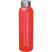 Transparent drinking bottle with grey lid