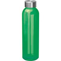 Transparent drinking bottle with grey lid