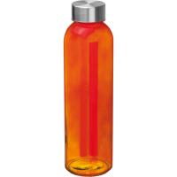 Transparent drinking bottle with grey lid