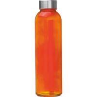 Transparent drinking bottle with grey lid