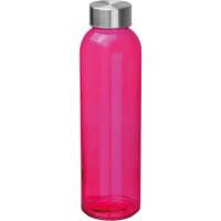 Transparent drinking bottle with grey lid