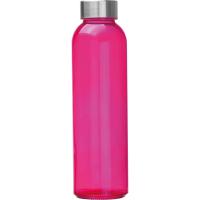 Transparent drinking bottle with grey lid