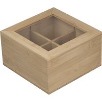 wooden tea box with glass lid