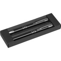 Writing set with ball pen and rollerball pen