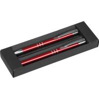 Writing set with ball pen and rollerball pen