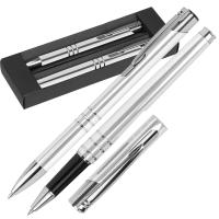 Writing set with ball pen and rollerball pen