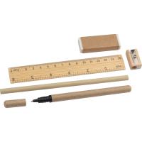 Writing set with ruler. eraser. sharpener. pencil and rollerball