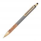 Ball pen with cork grip zone