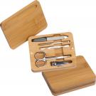 Manicure set in bamboo case