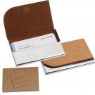 Metal business card holder with cork surface