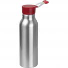 Metal drinking bottle with silicone lid