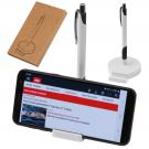 Mobile phone holder with magnetic function. includes metal ballpen