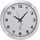Round media clock made of metal