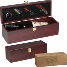 Wine set in wooden box