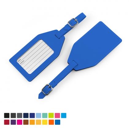 Angled Luggage Tag in matt velvet touch, Torino vegan PU.